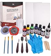 WA Portman 38 PC Ready To Pour Acrylic Pouring Paint Set - 6 Bottles of Acrylic Pour Paint, Pouri...