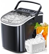 ZAFRO Ice Makers Countertop with Self-Cleaning, 9 Bullet Ice Ready in 6Mins, 26.5Lbs/24Hrs, Porta...