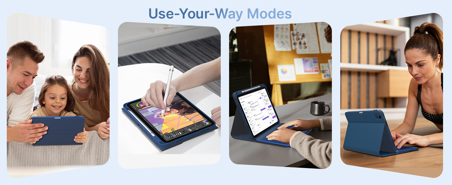 ipad 10th generation case with keyboard blue