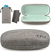 Vemiss Hard Shell Eyeglasses Case Linen Fabrics Large Sunglasses Case Concise