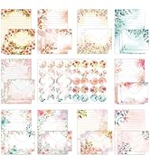 Stationery Paper Envelopes Set 160 Pcs - 50 Lined Writing Paper, 50 Envelopes, 60 Dot Stickers, V...