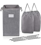 MCleanPin Large Laundry Hamper Collapsible with 2 Removeable Laundry Bags &amp; Sorting Card, Dirty C...