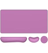 Dapesuom Keyboard Wrist Rest Mouse Pad Set, Extended Large XXL Gaming Mousepad + Mouse Wrist Cush...