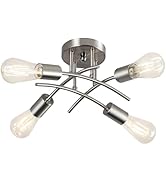 Piano 4-Light Industrial Semi Flush Mount Ceiling Light Fixture, Modern Sputnik Chandelier Light ...