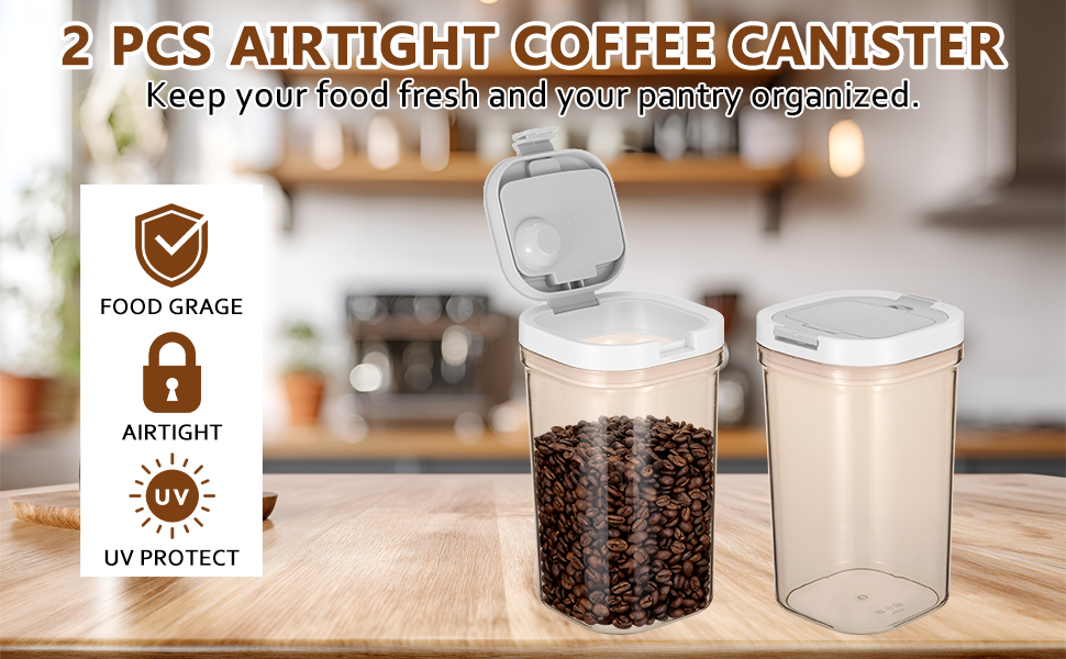 2 Pcs Airtight Coffee Canister