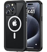 Lanhiem Magnetic for iPhone 15 Pro Case, Waterproof Dustproof Cover [Built in Screen Protector] [...