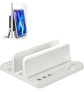 Vertical Laptop Stand Holder - Adjustable ABS Plastic Desktop Management Notebook Dock, Space-Sav...