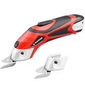 BLACKCUBE 4V Cordless Electric Scissors with Two Cutter Blades, Electric Shears Tool for Sewing, ...