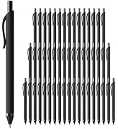 InkSlick 50 Pack Black Ink Pens - Bulk Pens, 1.0MM Medium Point Ballpoint Pens, Smooth Writing No...
