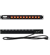 ThePoEstore 1U Horizontal PDU 19? Rack Mount Power Strip - Surge Protector, for Network Servers. ...