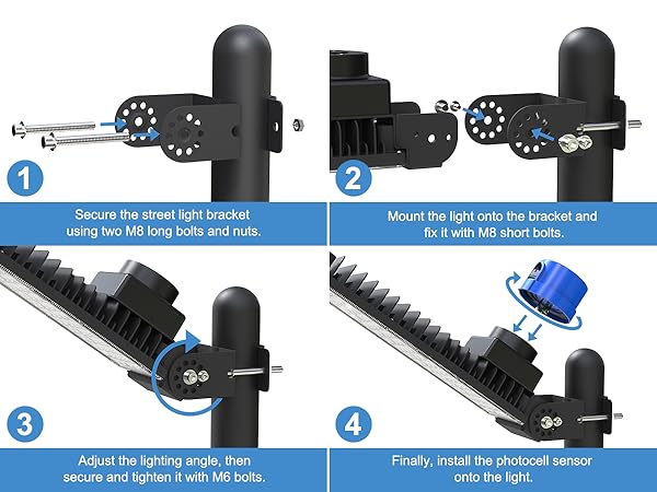 Kekeou 100W LED Flood Light with PhotocellSensor easy installtion