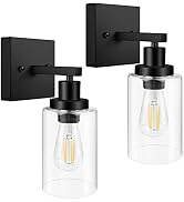 Ascher 1-Light Vanity Wall Light, Vintage Wall Sconces Lamp with Clear Glass Shade for Mirror Bed...
