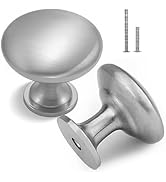 zandfelo 30 Pack Round Cabinet Knobs for Kitchen Bathroom Closet Dresser,Silvery Brushed Nickel D...