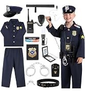 Police Costume for Kids, Cop Pretend Play Toys with Accessories for Dress Up, Role Play Set with ...