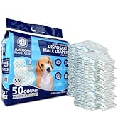 American Kennel Club Male Dog Wrap, Disposable Diapers with Wetness Indicator, Small, 50 Count