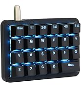Koolertron One Handed Macro Mechanical Keyboard,Blue LED Backlit Portable Mini One-Handed Mechani...