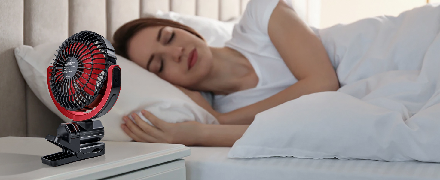 HIYJEN Car Fan 5V USB Small Clip on Sun Visor Fan for Front/Rear Seat, 2000mAh Rechargeable