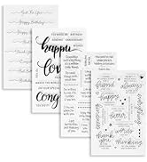 UCEC 4 Sheets Words Clear Stamps in Classic for Card Making Silicone Stamp with Scripture Greetin...