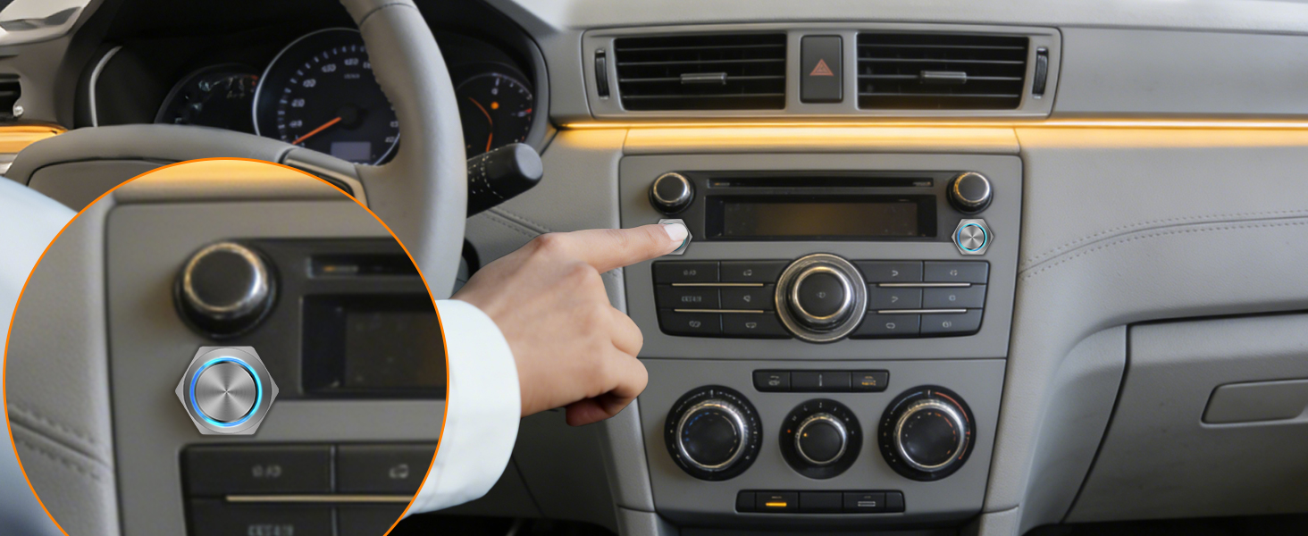 12mm Push Button Switch 5PCS with Pre Wired Harness 12V 24V Stainless Steel Self Locking