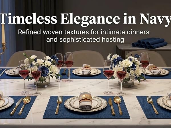 blue placemats