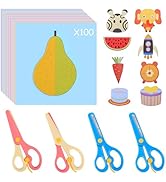 UCEC Toddler Scissors, 104 Pieces Safety Scissors Set for Kids Ages 2-4, Child Scissors, 2 Plasti...