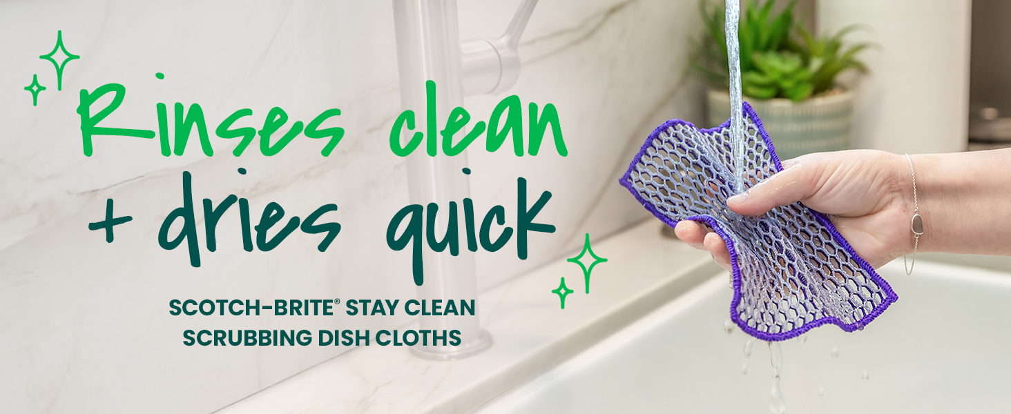 scotch-brite stay clean scrubbing dish cloths