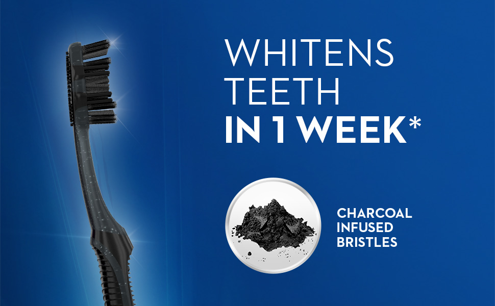 whitens teeth in 1 week charcoal infused bristles