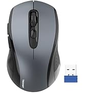 TECKNET Wireless Mouse for Laptop, 2.4G Wireless Computer Mouse, 5-Level Adjustable 4800 DPI, Sil...