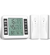 (UPGRADED) AMIR Refrigerator Thermometer, Wireless Indoor Outdoor Freezer Thermometer, Sensor Tem...