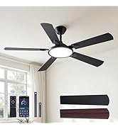 OJX Ceiling Fans with Lights, 52 inch Ceiling fan with Light and Remote/APP Control, 3CCT, Quiet ...