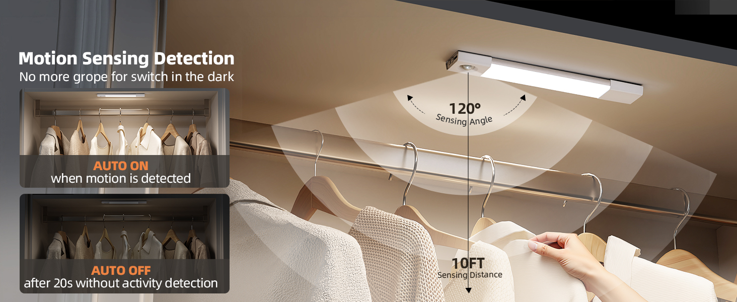 Closet lights motion sensored