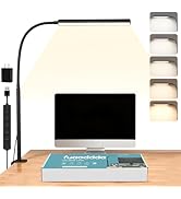 fuaoddda Small LED Desk Lamp with Clamp,Eye-Caring Clip on Lamp for Desk, 5 Modes 10 Brightness, ...