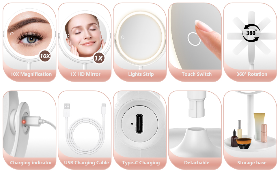 lighted makeup mirror