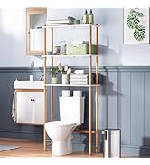 AmazerBath Bamboo Over The Toilet Storage Shelf, Bathroom Storage Organizer Rack, 3-Tier Bathroom...