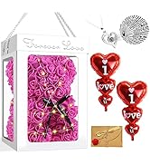 CODE FLORIST Rose Bear Valentines Day Gifts for Her,Artificial Flower Teddy Bear, Cute Romantic B...