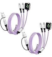 Jogrytece 2Pack-5FT, Travel Essentials, Travel Charger for iPhone 17 and iWatch for Multiple Devi...