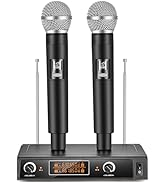 FOLTUSYMY Wireless Microphone, Dual Wireless Handheld Microphone System, HD Sound Quality, Dynami...
