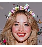 Aceorna Light Up Birthday Crowns Led Glowing Rhinestones Headbands Glitter Happy Birthday Hair Ac...