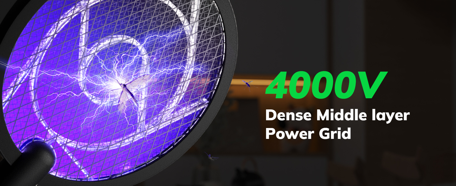 YISSVIC Electric Fly Swatter Bug Zapper Racket