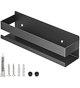 YuShiYan Floating Shelves Wall Mounted, Rustproof Stainless Steel Bathroom Shelf, Black Nail-Free...