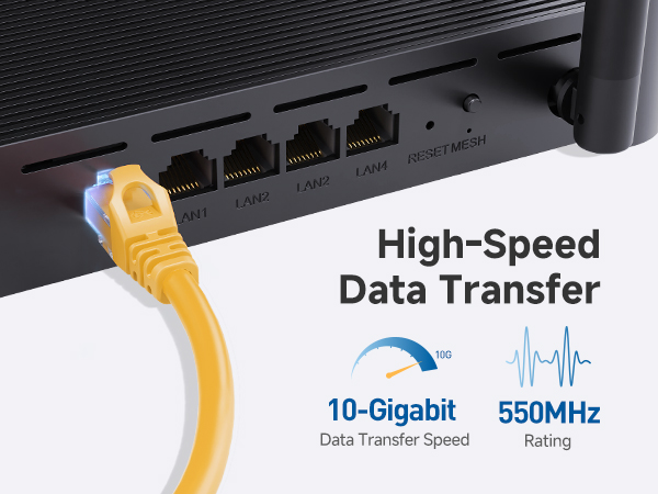 High-performance Cat6 network cable for LAN connections and internet