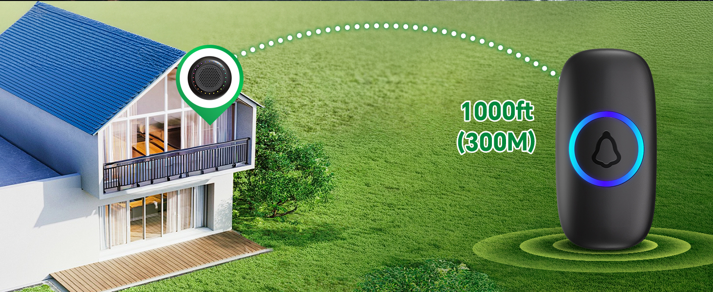 wireless doorbell 1000ft