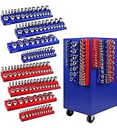HORUSDY 8-Piece Magnetic Socket Organizer Set, Magnetic Socket Holder, 1/4", 3/8", 1/2" Socket Ho...