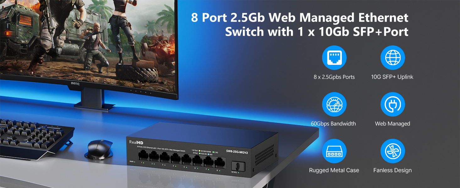 8 port managed 2.5 gb switch