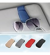 KanSmart Sunglass Holder for Car Visor Sunglasses Clip Magnetic Leather Glasses Eyeglass Holder T...