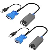 2 Pack USB VGA to RJ45 Dongle, Work for MT-VIKI CAT6 KVM Switch (1708MS-IP) Extend Distances up t...