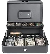 Royal Sovereign Money Handling Security Box Cash Box (RSCB-400), Tiered-Tray