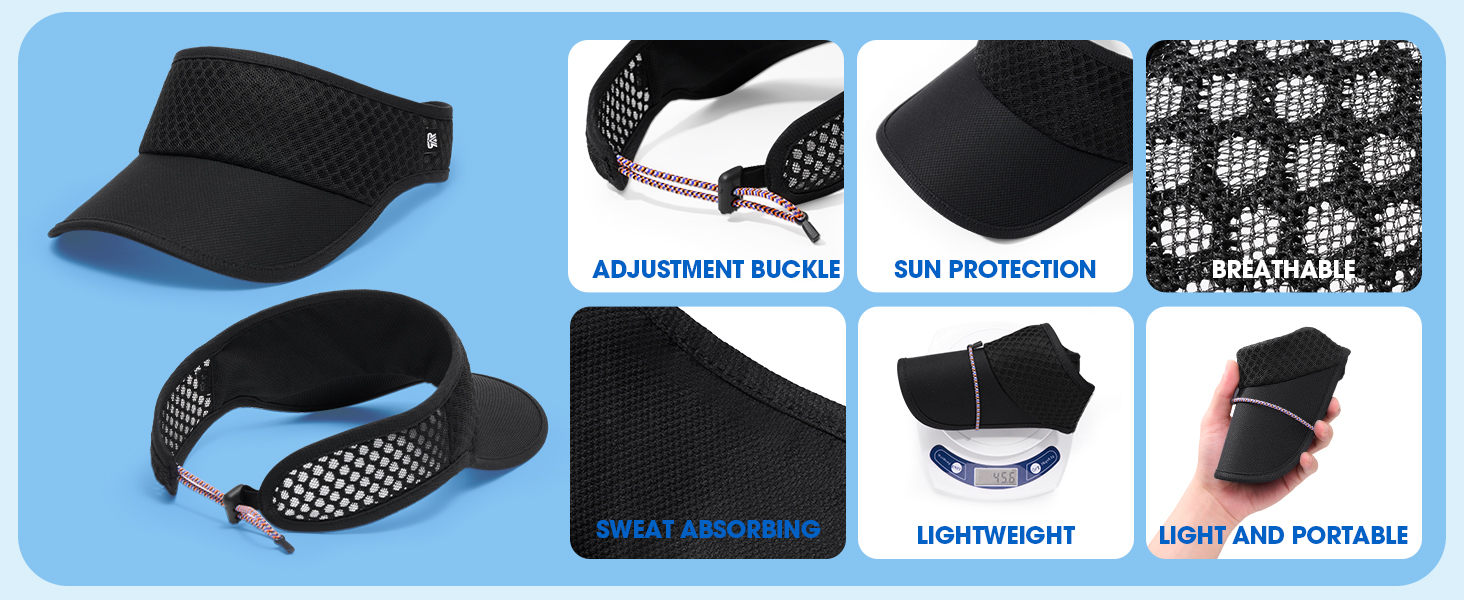 Lightweight, Sun-Safe, Quick-Dry, Breathable Visor