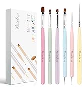 MelodySusie Nail Art Brushes Set,6pcs Nail Art Design Pen Painting Tools with Extension Gel Brush...