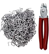 HARDK Hog Ring Pliers Set Straight, 500 pcs Galvanized Hog Rings, Professional Upholstery Install...